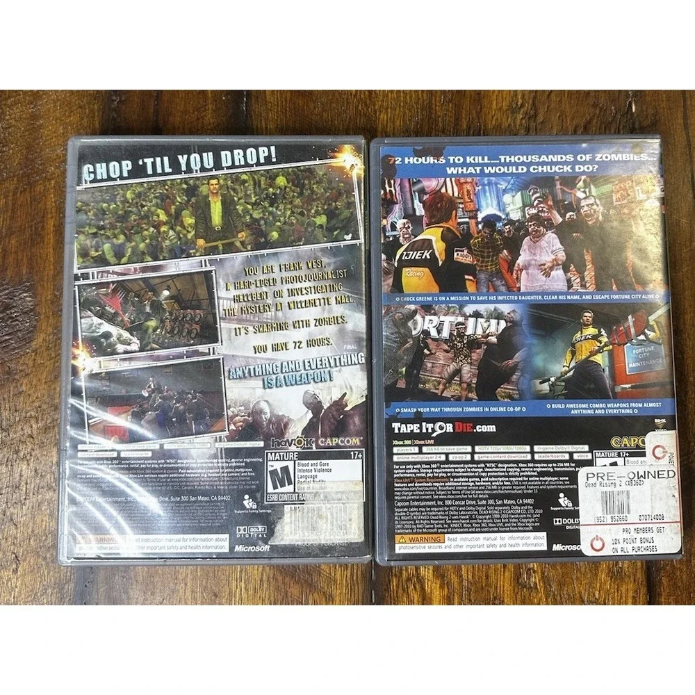 Microsoft Xbox 360 Disc CASE No Manual TESTED Dead Rising 1 + 2 Bundle Lot